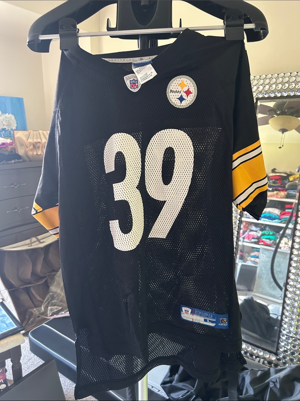 NFL Pittsburgh Steelers #39 Willie Parker Mesh Jersey - Black & Gold kids large
